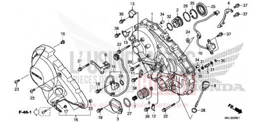 COPERCHIO CARTER MOTORE DESTRO (NC750XD) NC750XDK di 2019